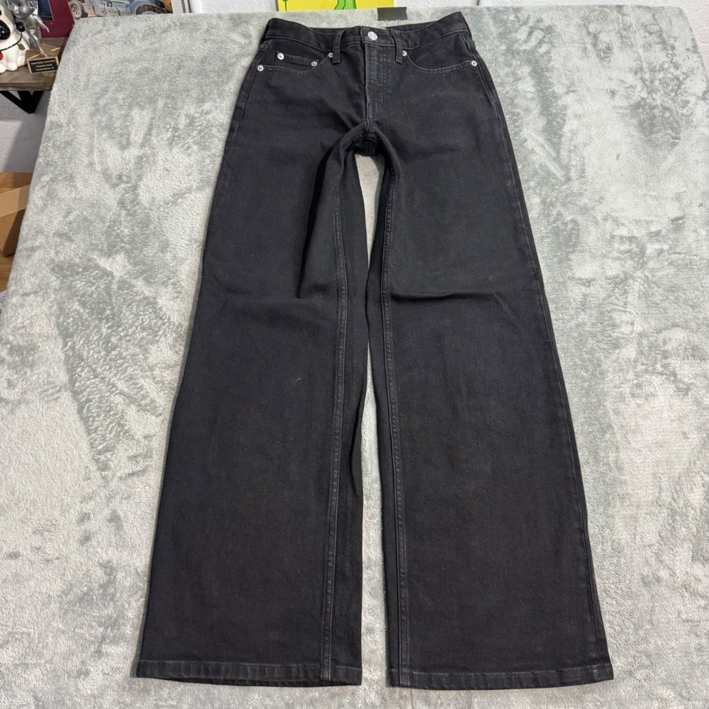 Everlane The Way-High Jean Washed Black Wide Leg Denim Size 23